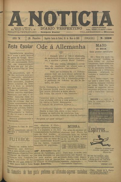 Capa de um dos jornais.