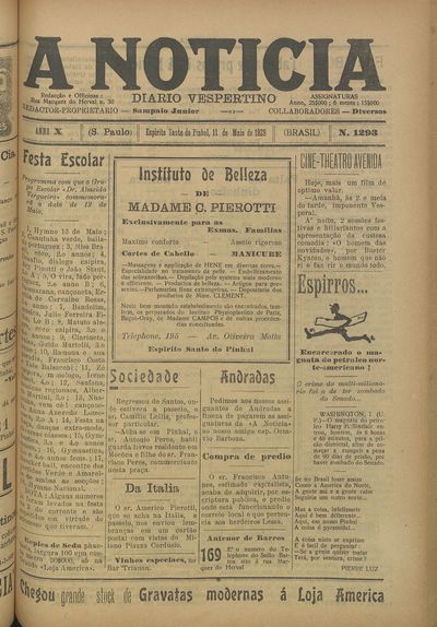 Capa de um dos jornais.