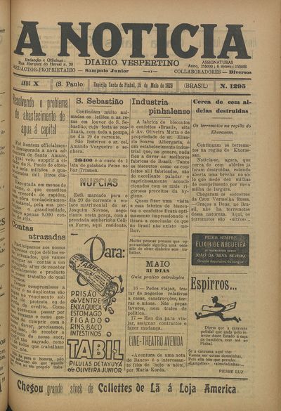 Capa de um dos jornais.