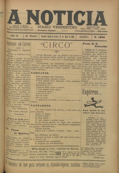 Capa de um dos jornais.