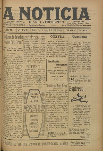 Capa de um dos jornais.