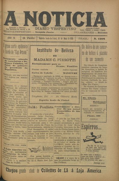 Capa de um dos jornais.