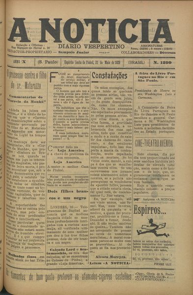 Capa de um dos jornais.