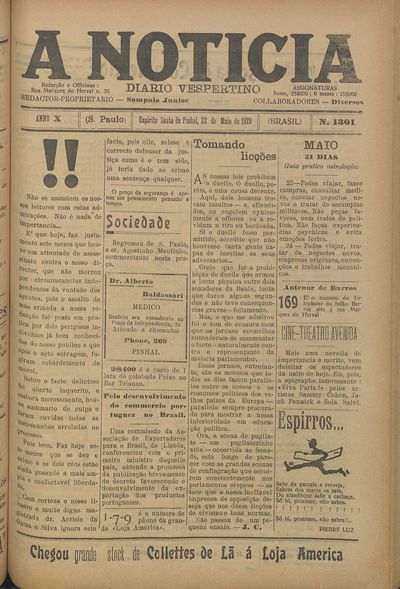 Capa de um dos jornais.