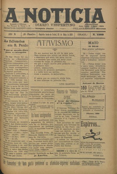 Capa de um dos jornais.