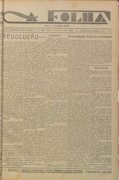 Capa de um dos jornais.