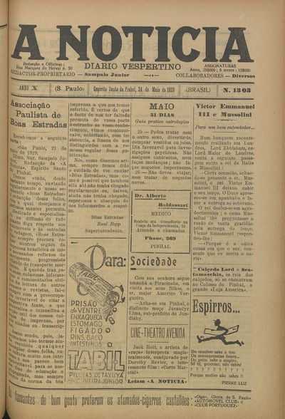 Capa de um dos jornais.
