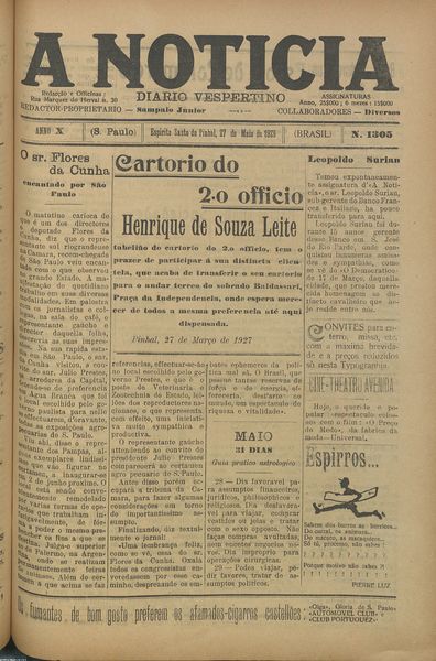Capa de um dos jornais.