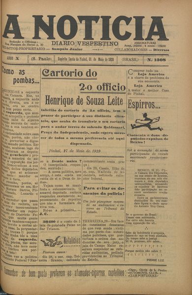 Capa de um dos jornais.