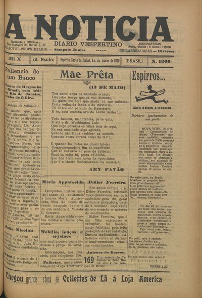 Capa de um dos jornais.