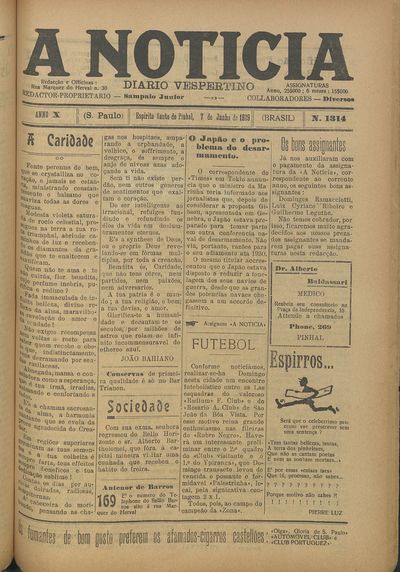 Capa de um dos jornais.