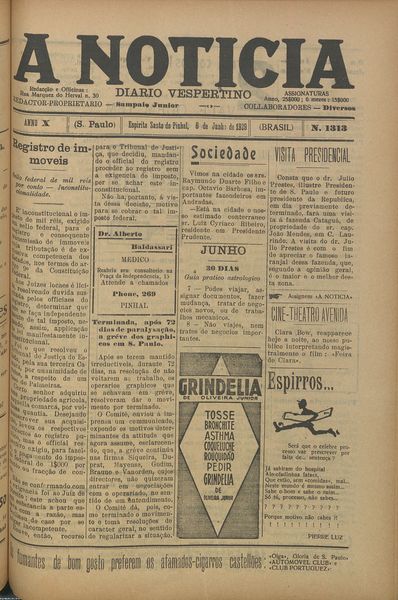 Capa de um dos jornais.