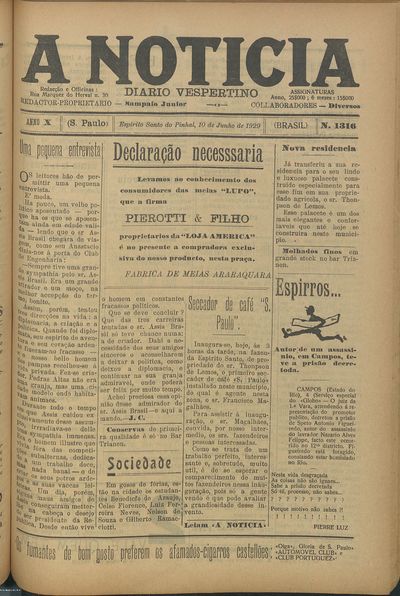 Capa de um dos jornais.