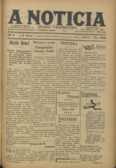 Capa de um dos jornais.
