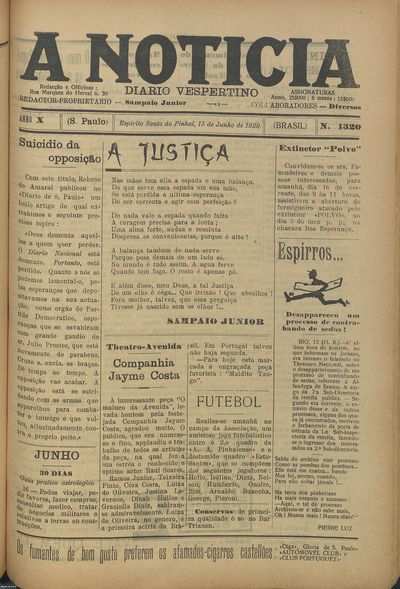 Capa de um dos jornais.