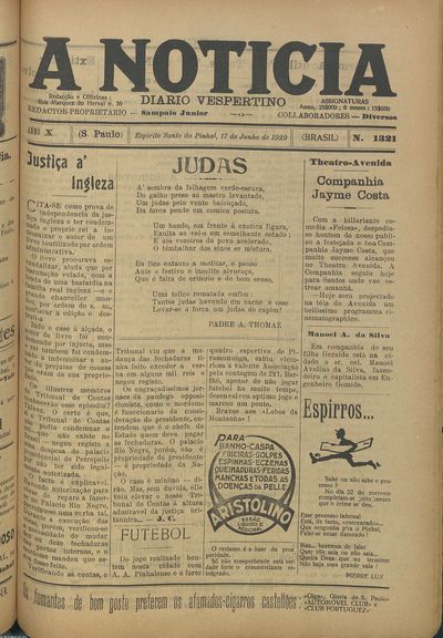 Capa de um dos jornais.
