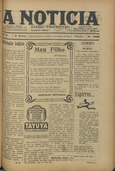 Capa de um dos jornais.