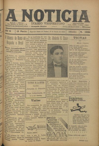 Capa de um dos jornais.