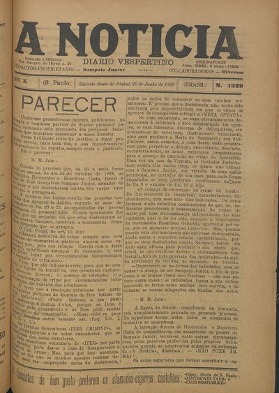 Capa de um dos jornais.