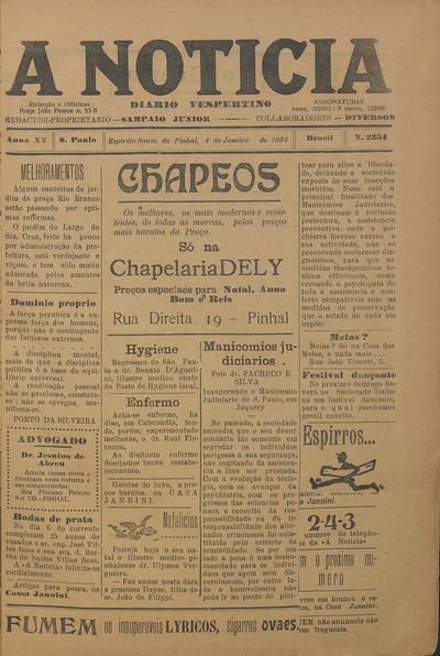 Capa de um dos jornais.