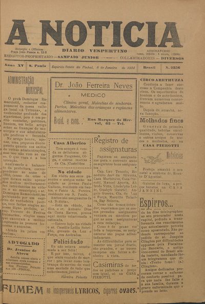 Capa de um dos jornais.