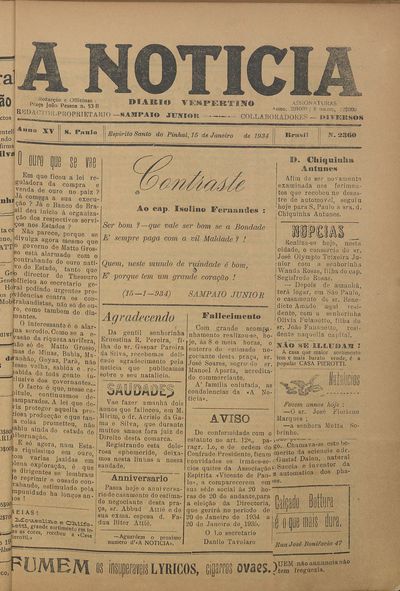 Capa de um dos jornais.