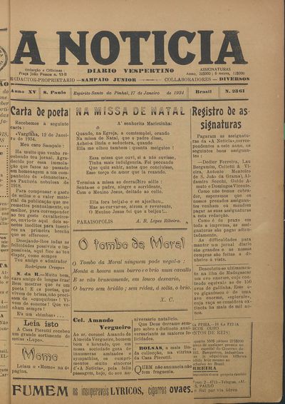 Capa de um dos jornais.