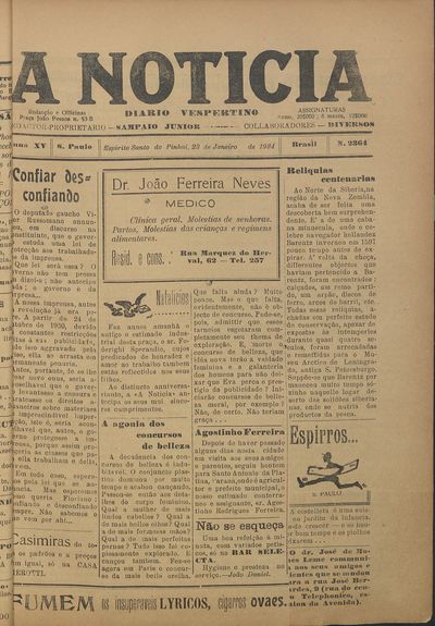 Capa de um dos jornais.