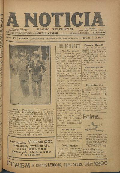 Capa de um dos jornais.