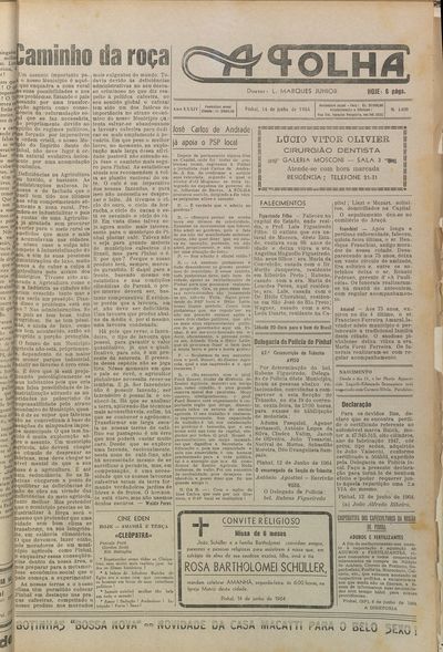 Capa de um dos jornais.