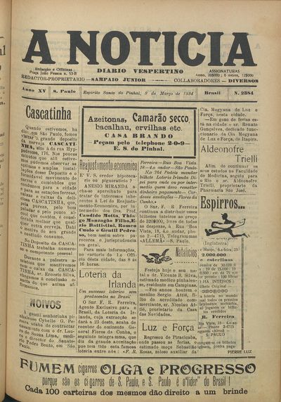 Capa de um dos jornais.