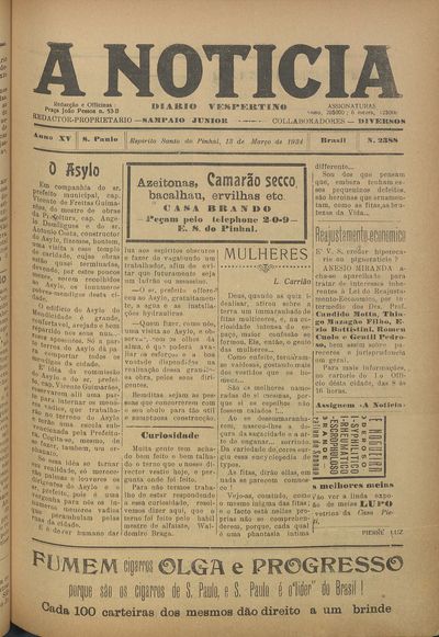 Capa de um dos jornais.