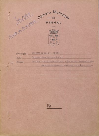 Capa de um dos livros da Câmara.