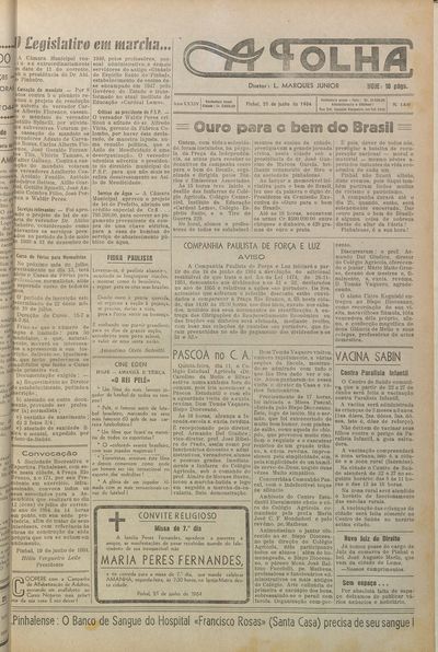 Capa de um dos jornais.