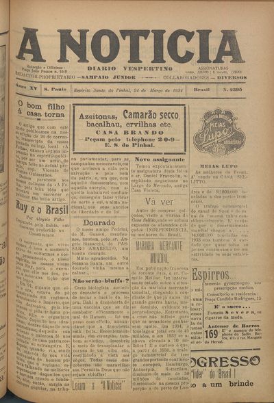 Capa de um dos jornais.