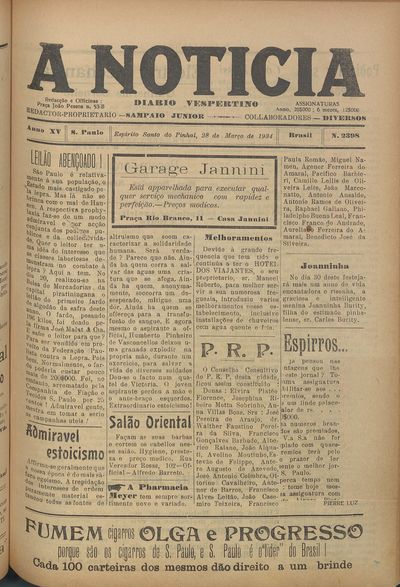 Capa de um dos jornais.