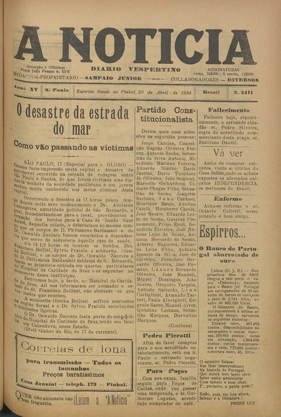 Capa de um dos jornais.