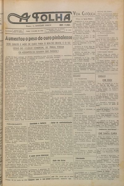 Capa de um dos jornais.