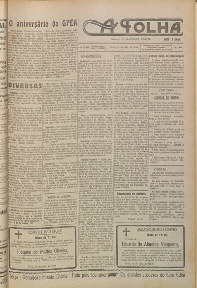 Capa de um dos jornais.