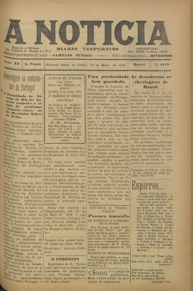 Capa de um dos jornais.