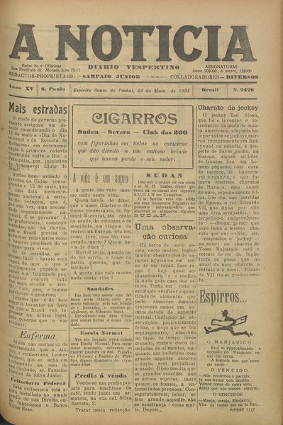 Capa de um dos jornais.