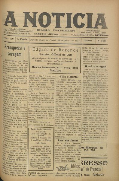 Capa de um dos jornais.