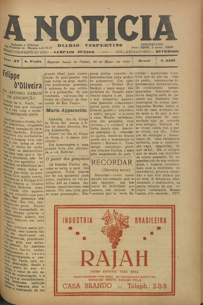 Capa de um dos jornais.