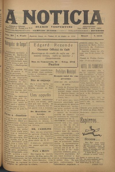 Capa de um dos jornais.