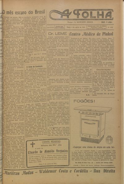Capa de um dos jornais.