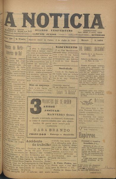 Capa de um dos jornais.