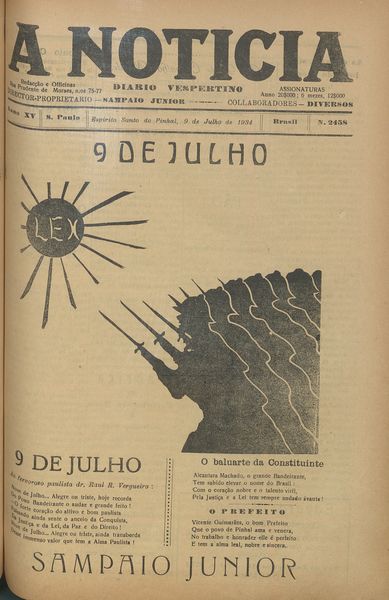 Capa de um dos jornais.