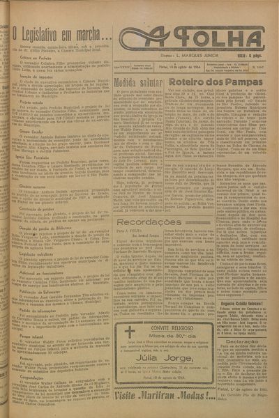 Capa de um dos jornais.