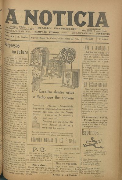 Capa de um dos jornais.