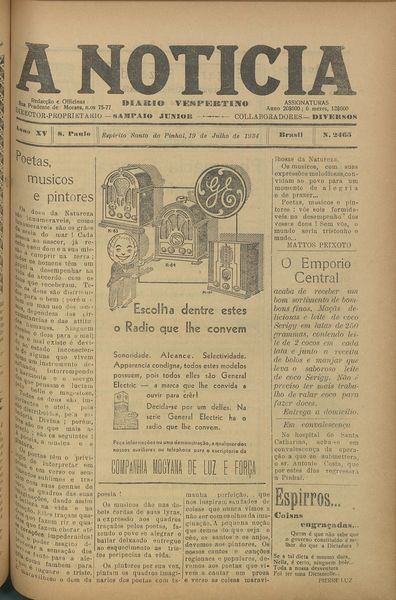 Capa de um dos jornais.